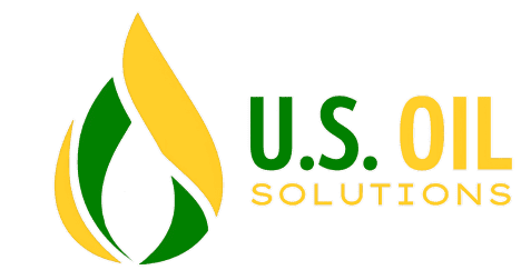 U.S. Oil Solutions logo featuring green and yellow elements, symbolizing eco-friendly used cooking oil management for sustainable practices.